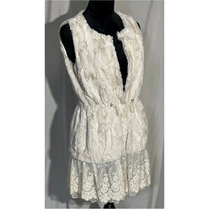 Fur Vest, Gathered Waist, Lace Bottom from Altar'd State